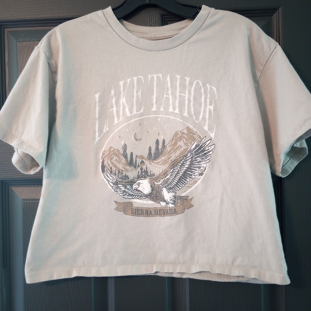 Lake Tahoe Sierra Nevada Crop Top Organic Collective By Organic Generation Tee L